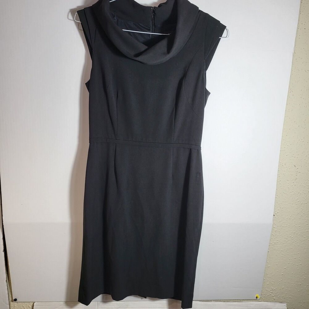 Tahari Black Sleeveless Pencil Dress Lined Classic Knee Length Womens Size 6